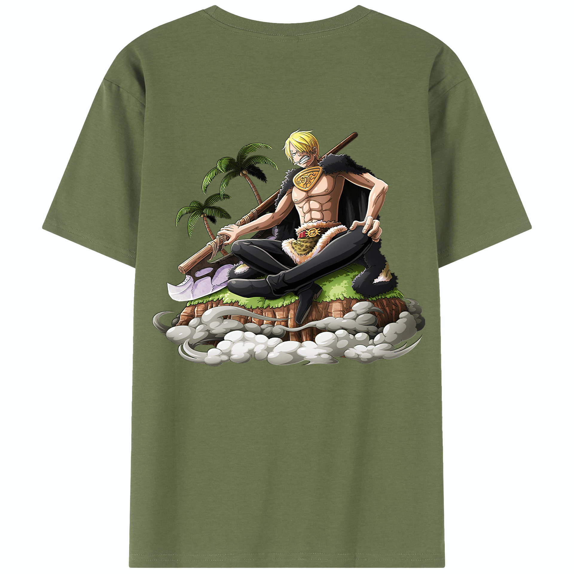 ワンピース サンジ ONE PIECE Sanji 綿100％半袖Tシャツ（背面プリント）